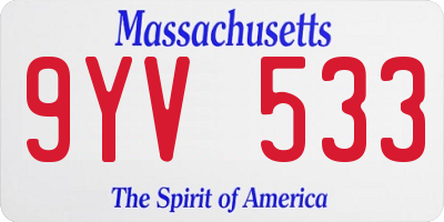 MA license plate 9YV533
