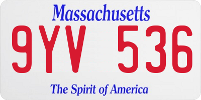 MA license plate 9YV536