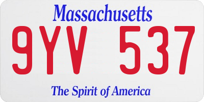 MA license plate 9YV537