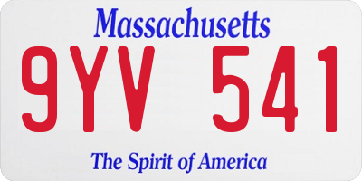 MA license plate 9YV541