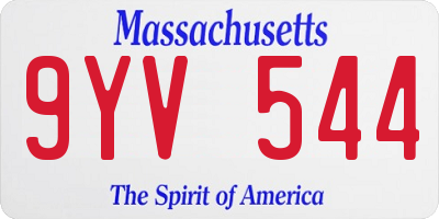 MA license plate 9YV544