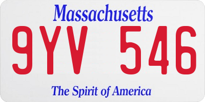 MA license plate 9YV546