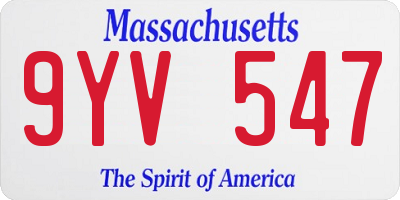 MA license plate 9YV547