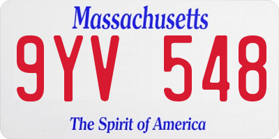 MA license plate 9YV548
