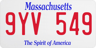 MA license plate 9YV549