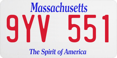 MA license plate 9YV551