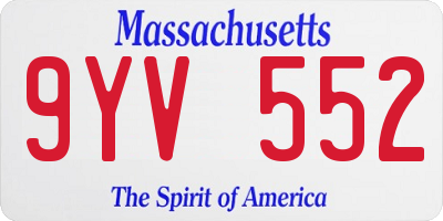 MA license plate 9YV552