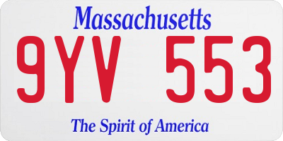 MA license plate 9YV553