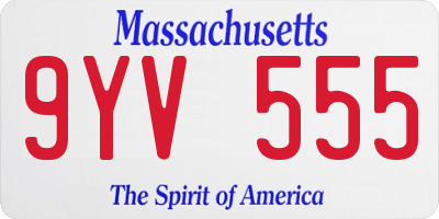 MA license plate 9YV555