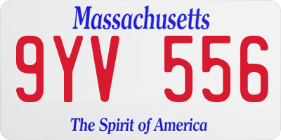 MA license plate 9YV556