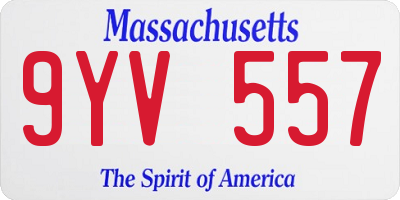 MA license plate 9YV557