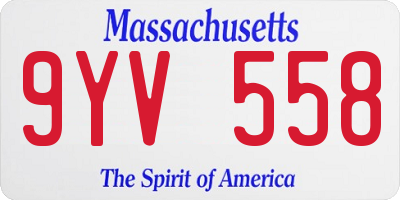 MA license plate 9YV558