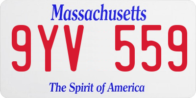 MA license plate 9YV559