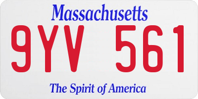 MA license plate 9YV561