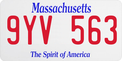 MA license plate 9YV563