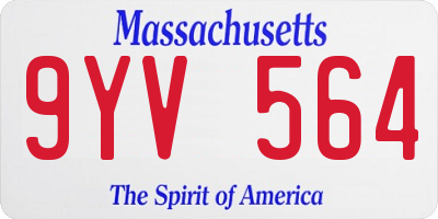 MA license plate 9YV564