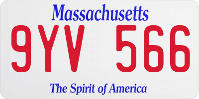 MA license plate 9YV566