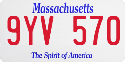MA license plate 9YV570