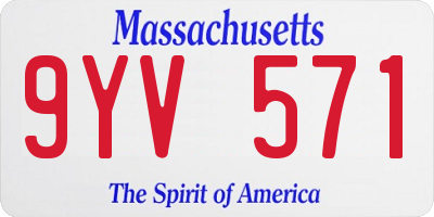 MA license plate 9YV571