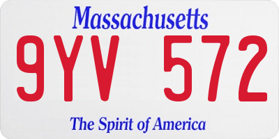 MA license plate 9YV572