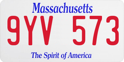 MA license plate 9YV573