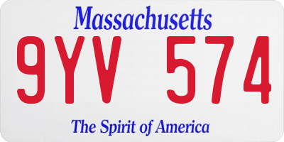 MA license plate 9YV574