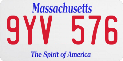 MA license plate 9YV576