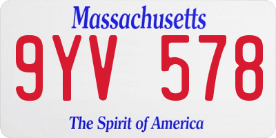 MA license plate 9YV578