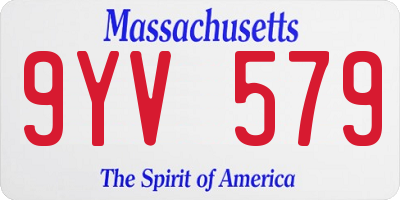 MA license plate 9YV579