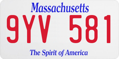 MA license plate 9YV581