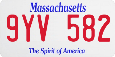 MA license plate 9YV582