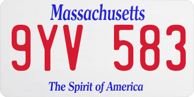 MA license plate 9YV583