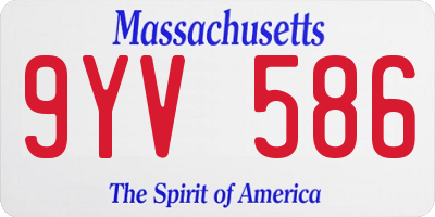 MA license plate 9YV586