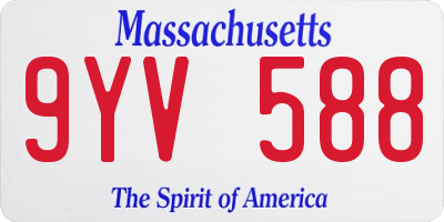 MA license plate 9YV588