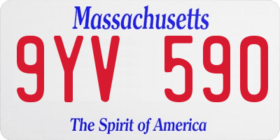 MA license plate 9YV590
