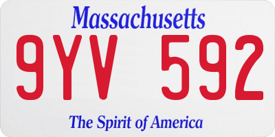 MA license plate 9YV592