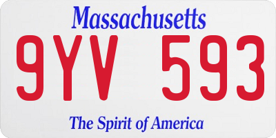 MA license plate 9YV593