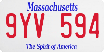 MA license plate 9YV594