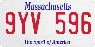 MA license plate 9YV596