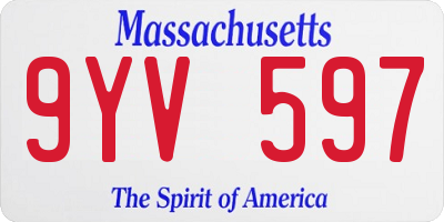 MA license plate 9YV597