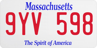 MA license plate 9YV598