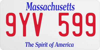 MA license plate 9YV599