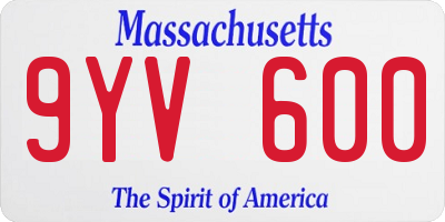 MA license plate 9YV600