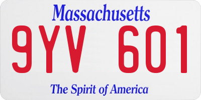 MA license plate 9YV601