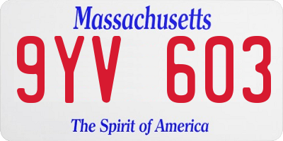 MA license plate 9YV603