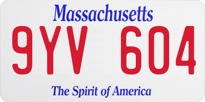 MA license plate 9YV604