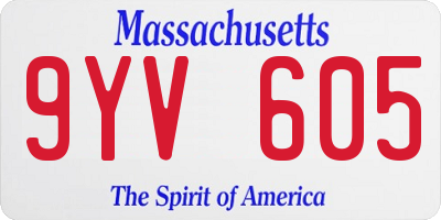 MA license plate 9YV605