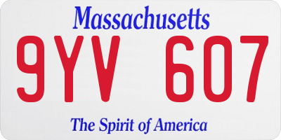 MA license plate 9YV607