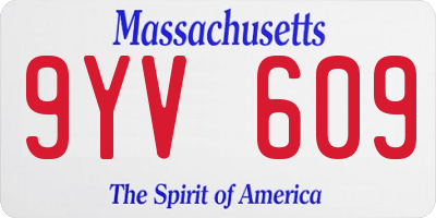 MA license plate 9YV609