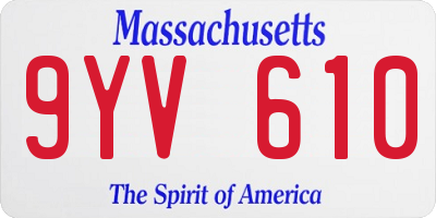 MA license plate 9YV610